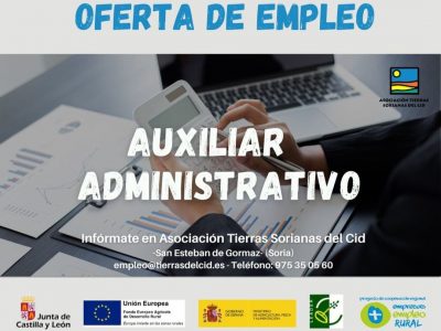 Empleo de Auxiliar Administrativo para empresa ubicada en San Esteban de Gormaz
