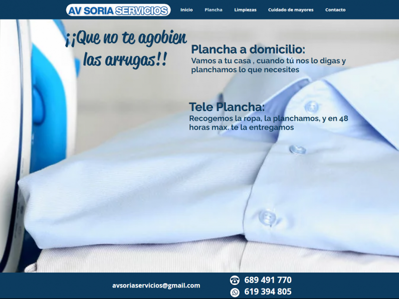 Limpieza - Plancha - Cuidado mayores | Soria | AV SORIA SERVICIOS